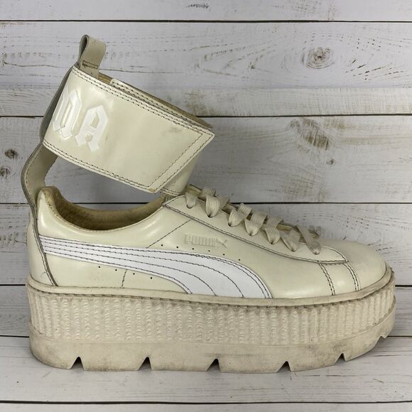 Puma x Rihanna Fenty Ankle Strap Creeper Women Size 9 Vanilla Ice White Platform - Picture 1 of 8